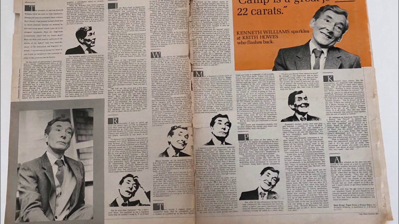 Kenneth Williams's  Gay News Interview 1983