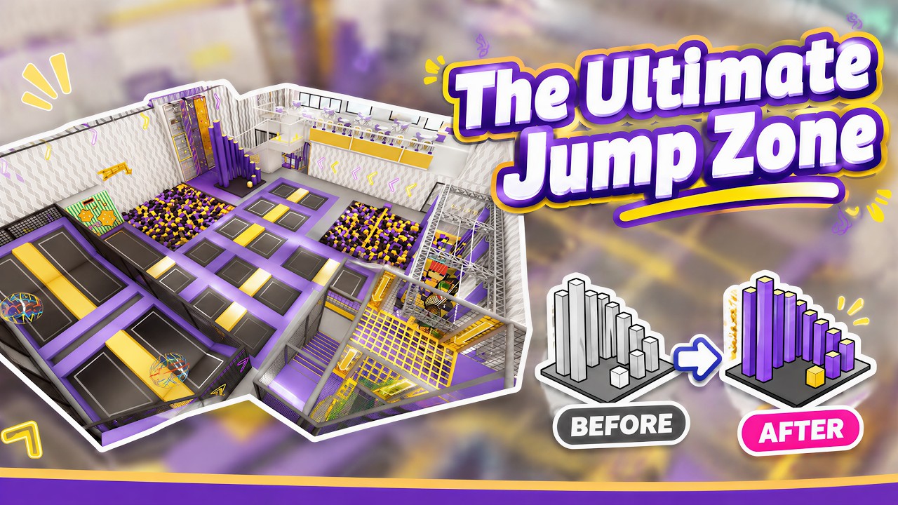 Trampoline Park Design in Portugal | 2-Level Family Play Center Tour