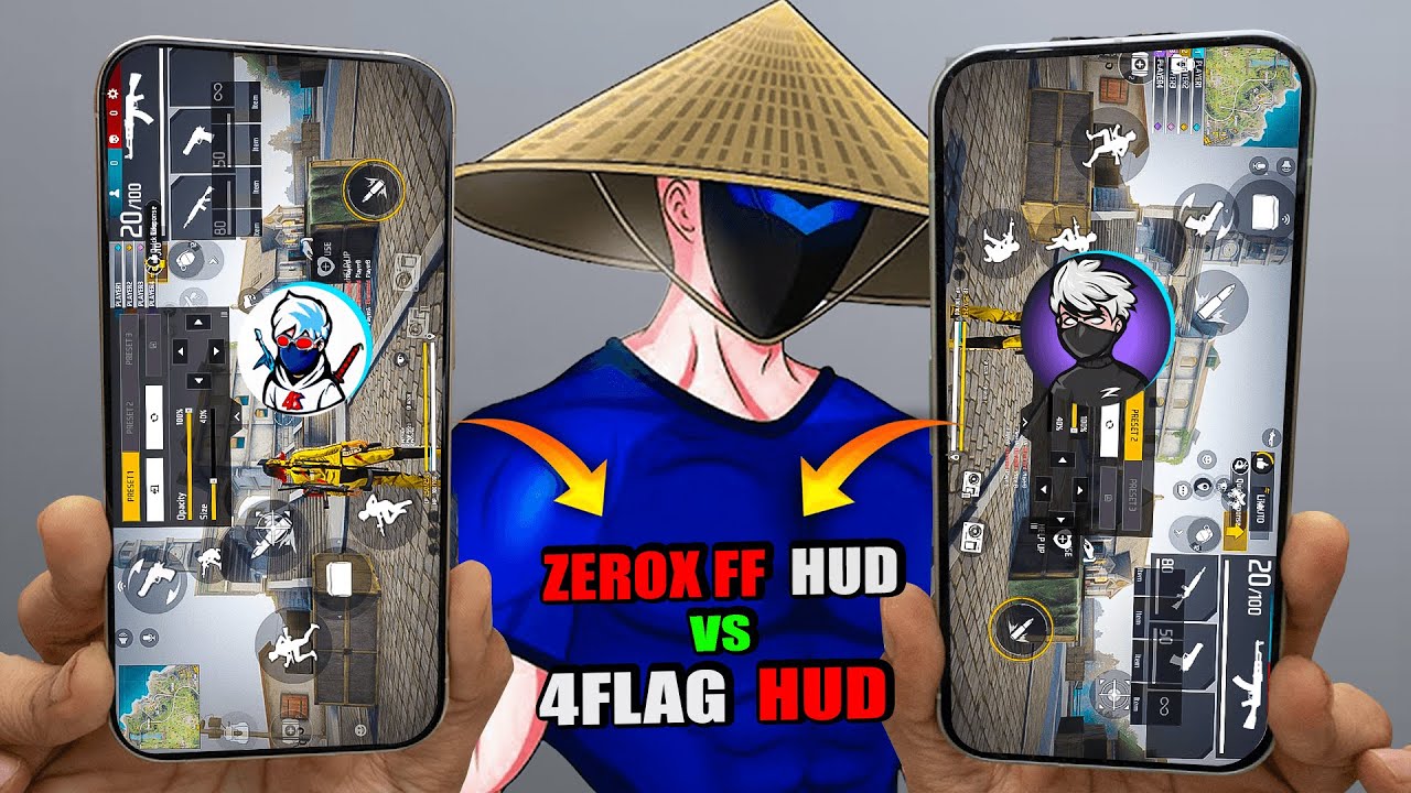 Zerox FF HUD Vs 4Flag Gamer HUD Setting In Freefire🌎⚙️| Which Hud Is Best For Being Pro Player?