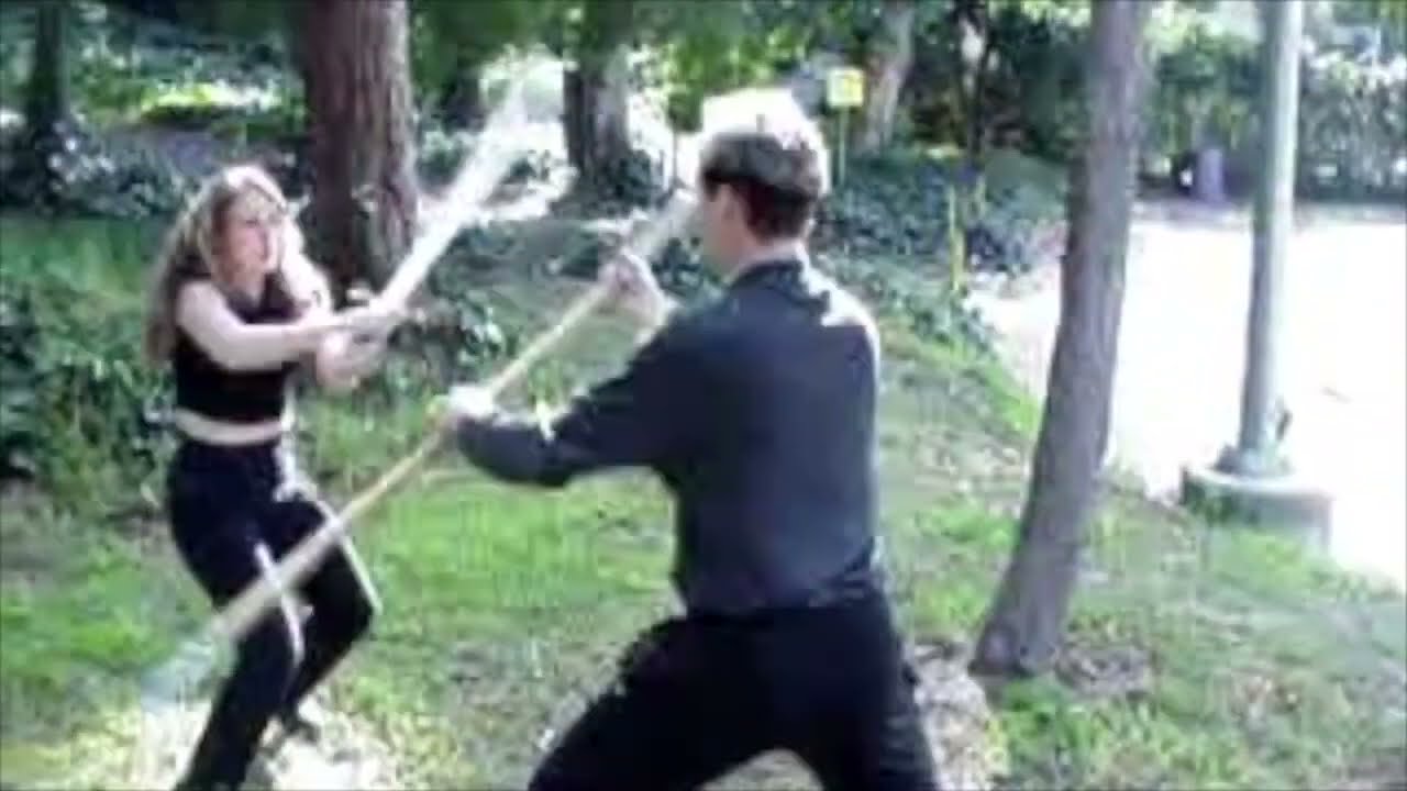 Dr. Mary DeLongis training foundational sword movements