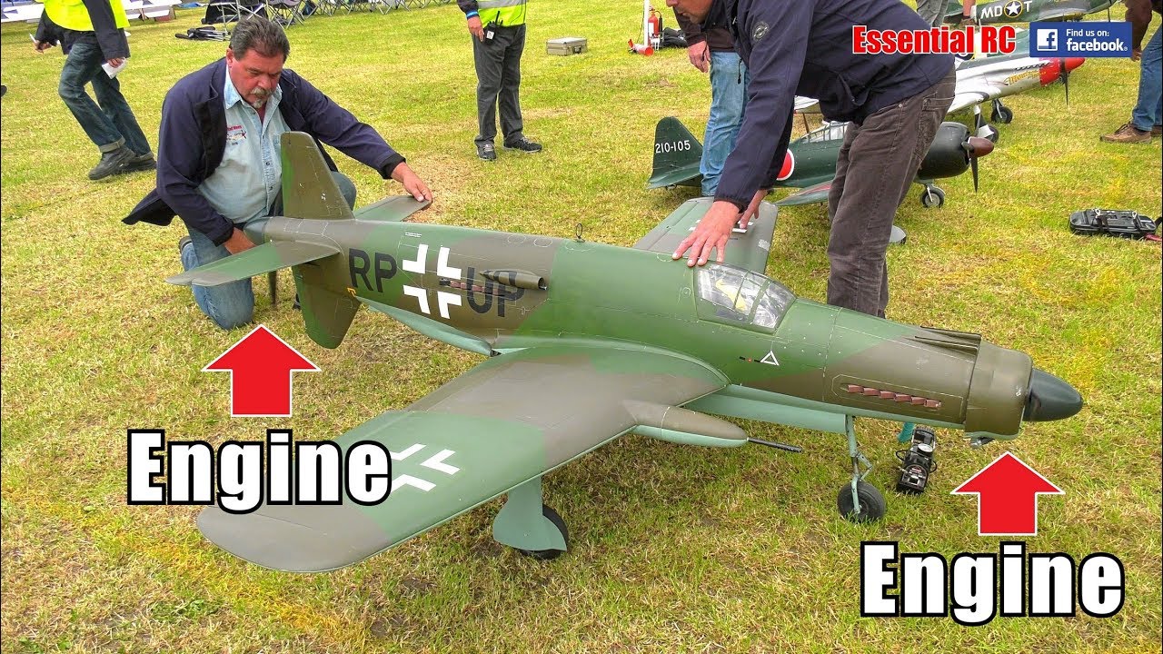 RARE LARGE SCALE RC Dornier Do 335 (Engine front and back) WWII FIGHTER FORMATION FLYING