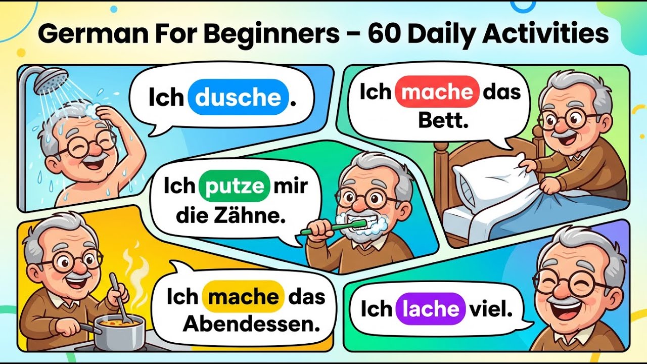 Start Speaking German Now 🇩🇪 | 60 Important Sentences - Daily Activities 🏠✨