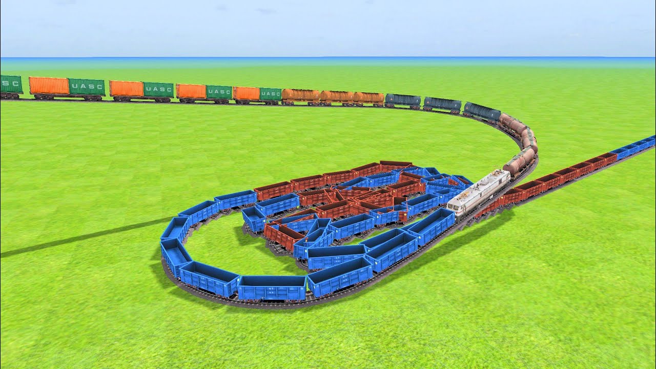 BUMPY CROSSING ON TWO TRACKS WITH CRAZY BUMPY CROSSING AND HARD CROSSING #loco #trainsim 