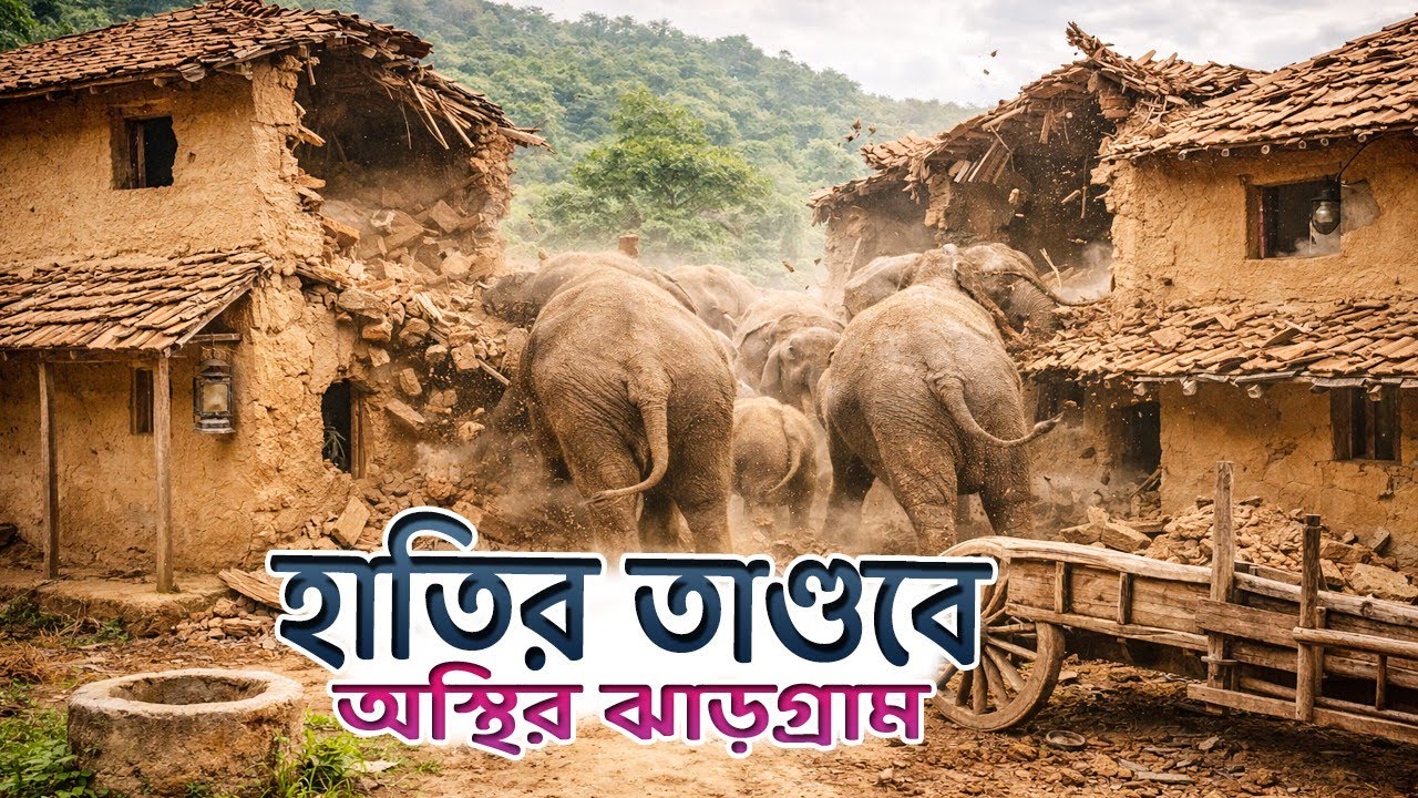 ঝাড়গ্রামের গ্রামে হাতির তান্ডব | Wild Elephant in Jhargram Village | Bong jatrir dairy