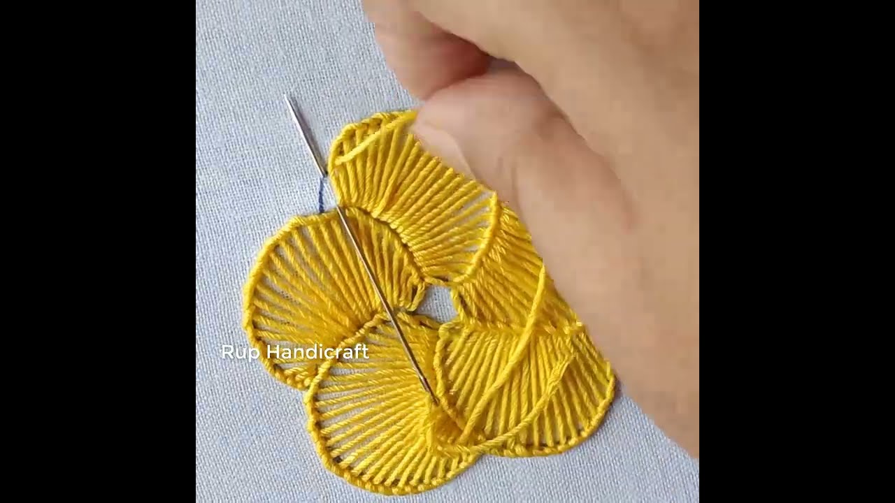Basic Hand Embroidery,very easy Buttonhole stitch amazing  florar design needle work #embroidery 173