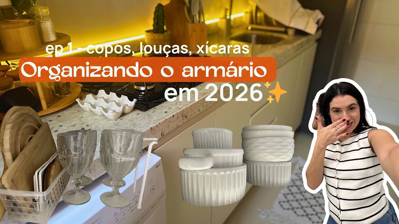 ORGANIZAÇÃO armário da cozinha | Desapegos, tudo clean Ep1 parte das xícaras, copos e pratos 