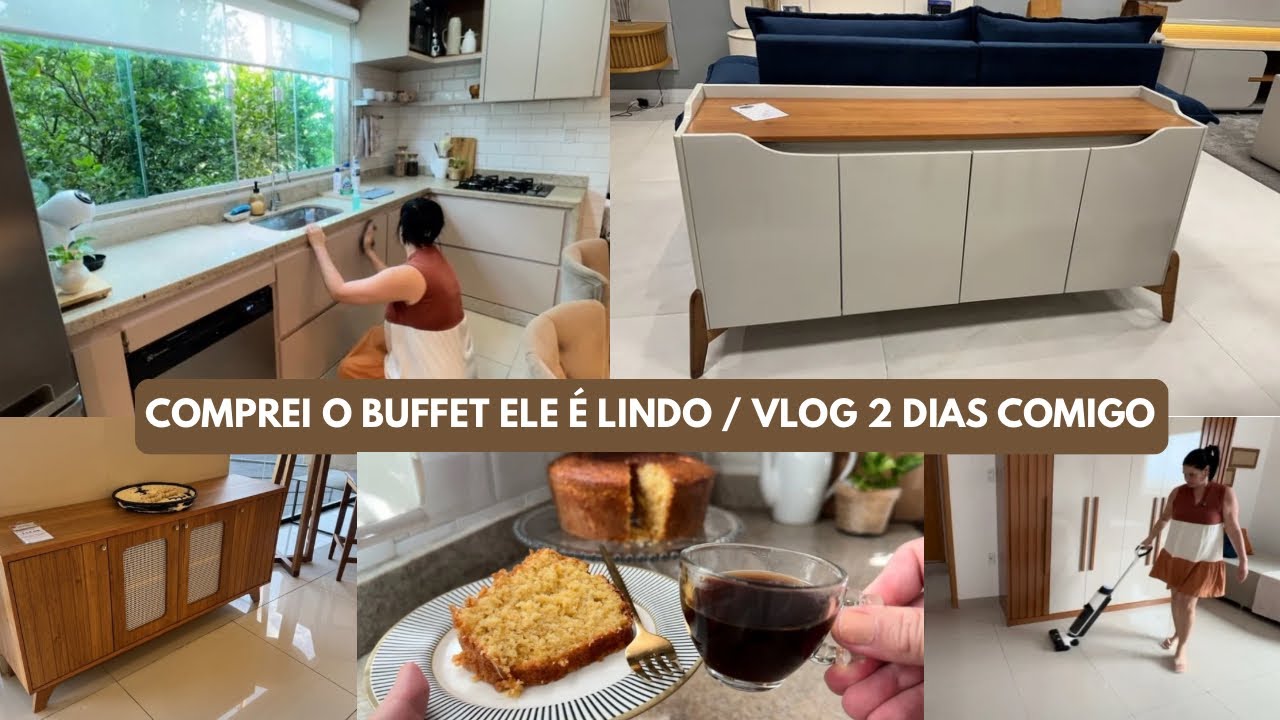 🔥FINALMENTE comprei o buffet!  / 1 mês testando o aspirador / Limpei os armários,bolo de milho 🌽 ✨
