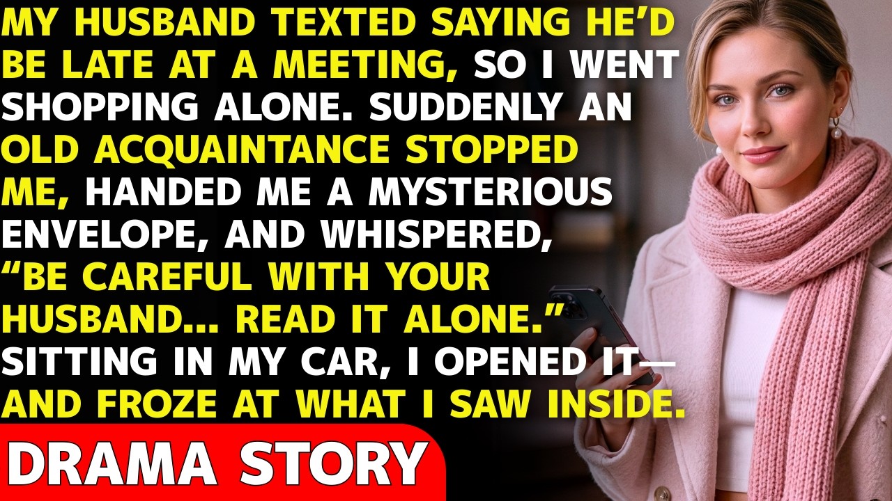 “Be Careful With Your Husband… Read This Alone,” an Old Acquaintance Said, Handing Me an Envelope