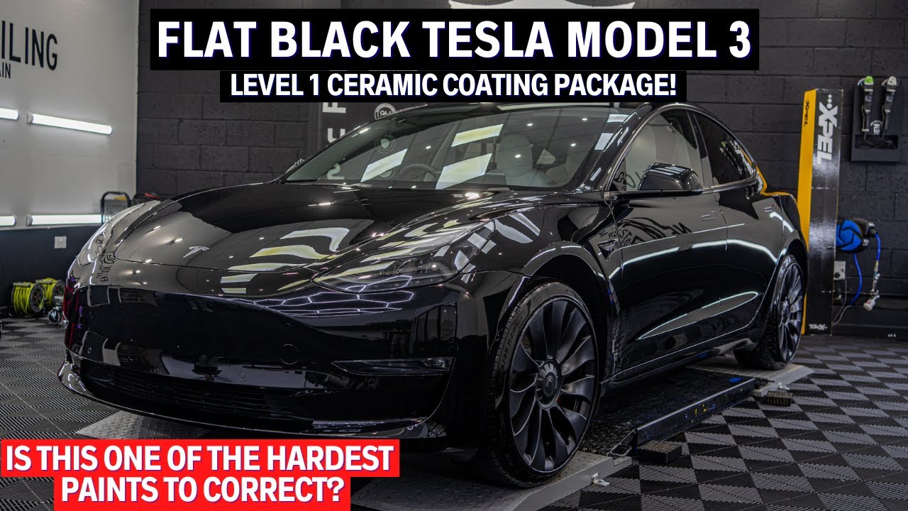Это один из самых сложных для правильной покраски автомобилей? Tesla Model 3 в студии керамически...