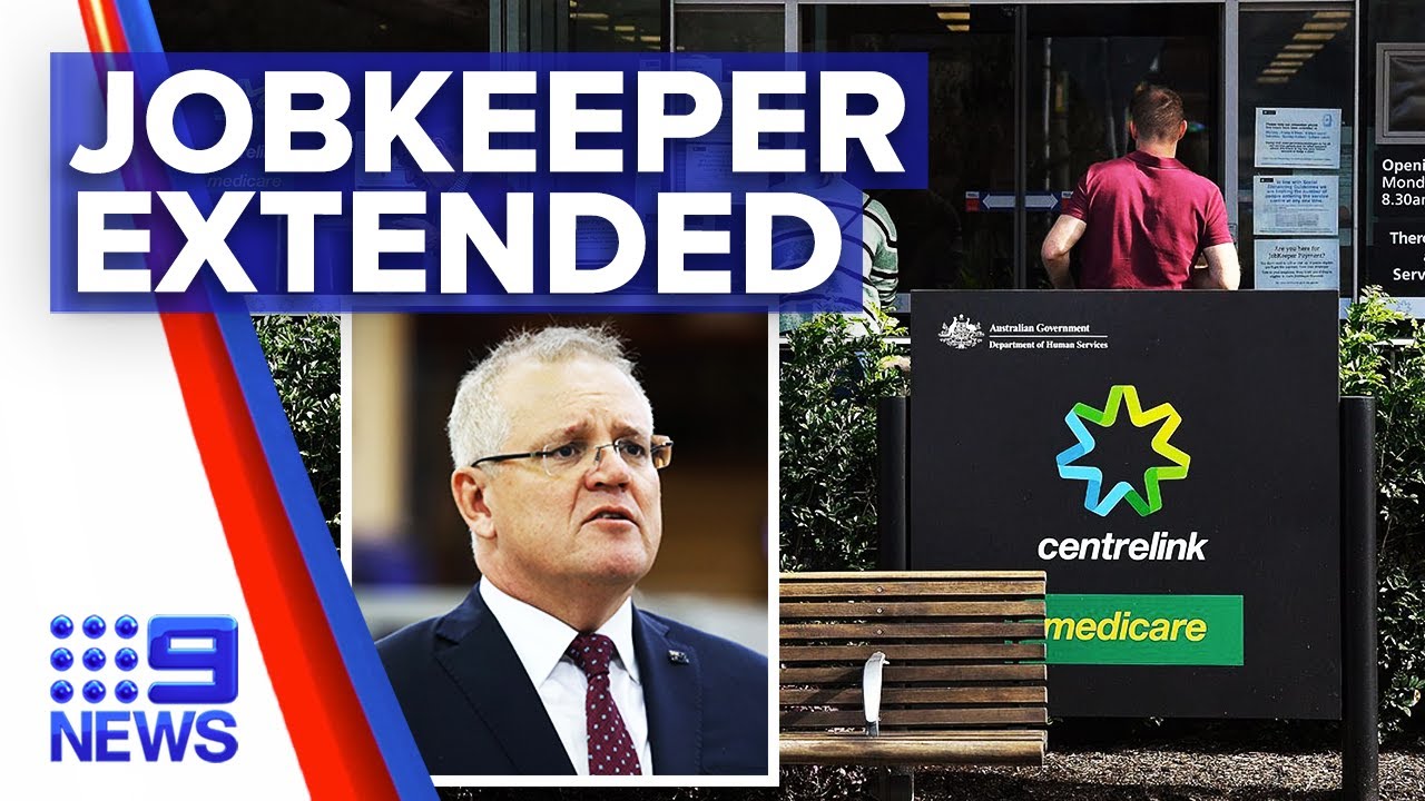 Coronavirus: JobKeeper and JobSeeker programs extended | 9 News Australia