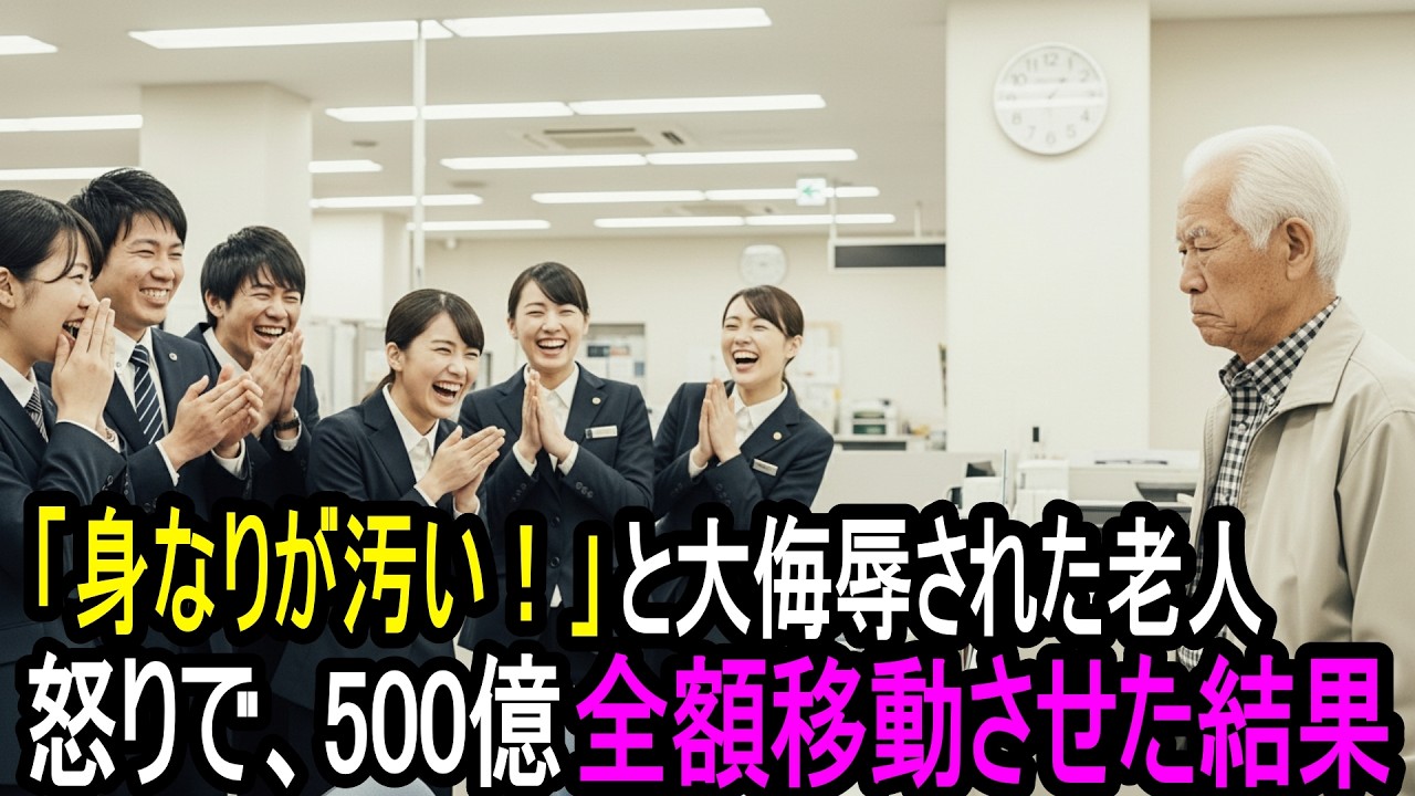 「身なりが汚い!」と窓口で追い返された老人、翌日500億全額移動した結果…