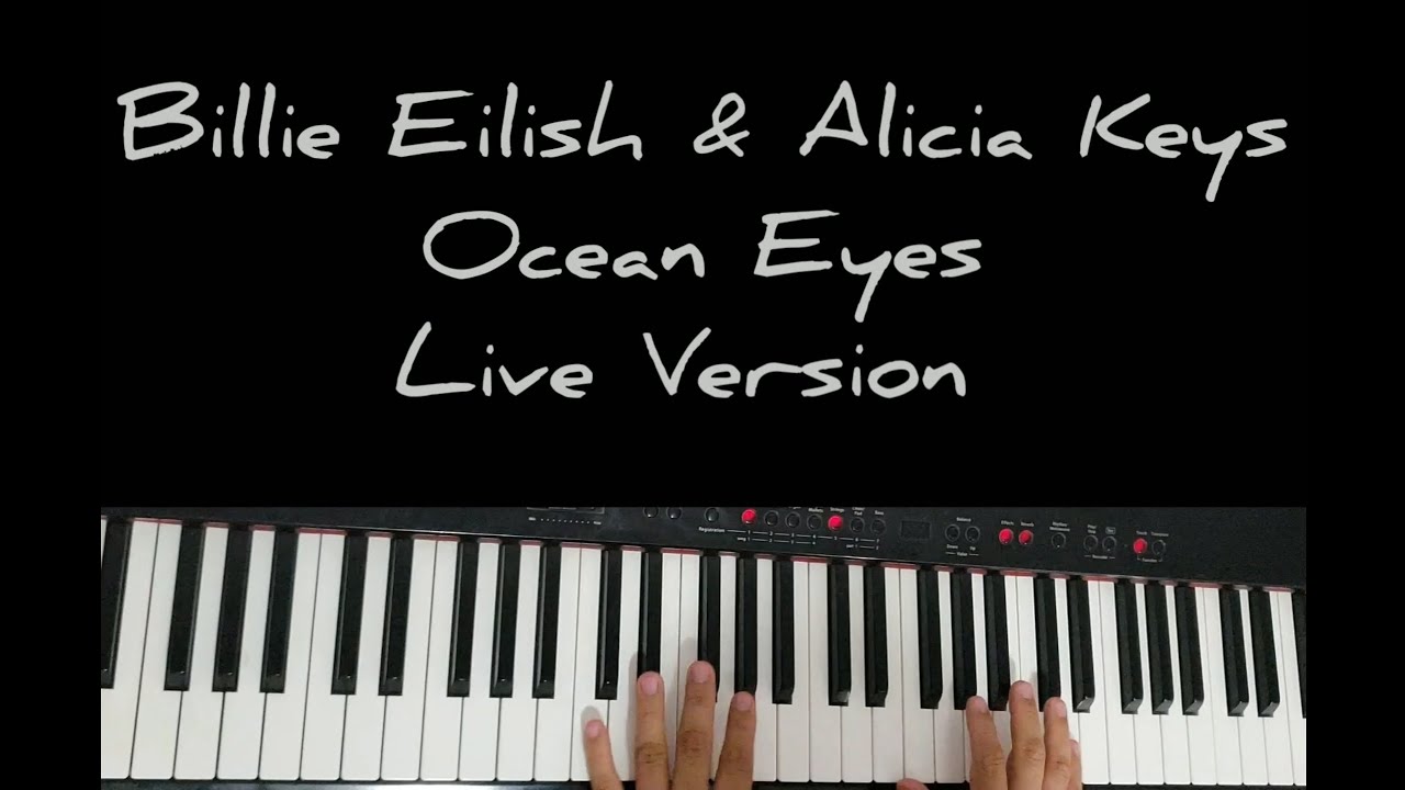 Lyric Video Instrumental - Billie Eilish & Alicia Keys - Ocean Eyes (Live Version)