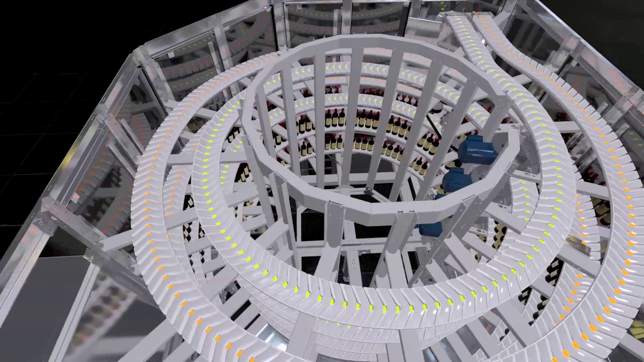 Animation of Hartness DYNAC 6900 Accumulation for Wine Bottles