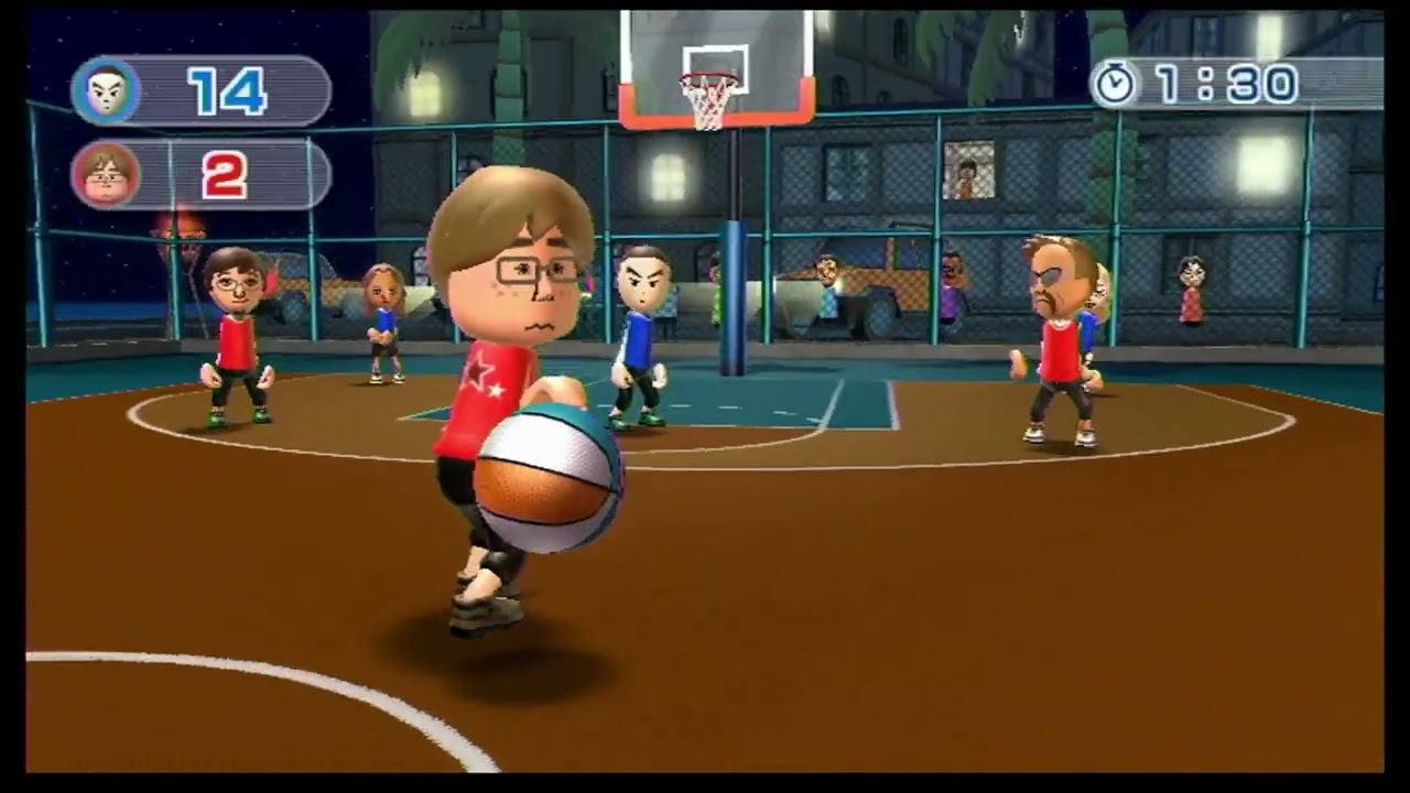Wii Sports Resort - Basketball green vs. Chris (Rematch)