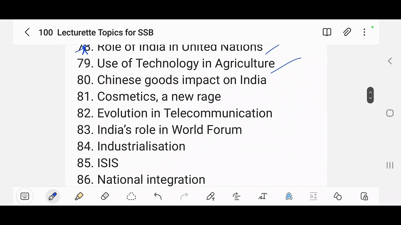 LECTURETTE TOPICS FOR SSB