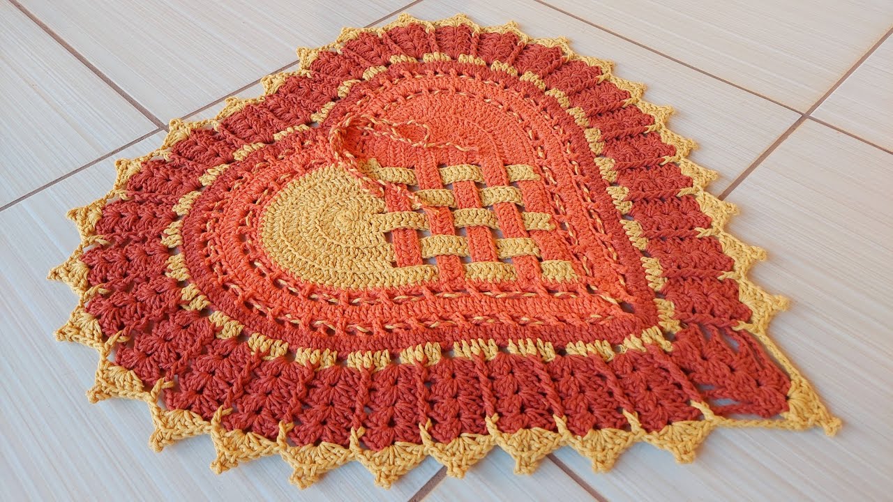 tapete coração em Crochê inspiração
