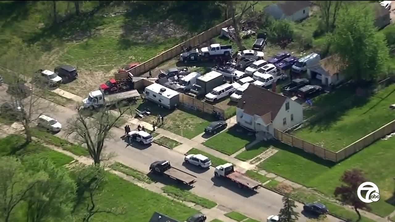 More than a dozen vehicles seized after chop shop bust in Detroit