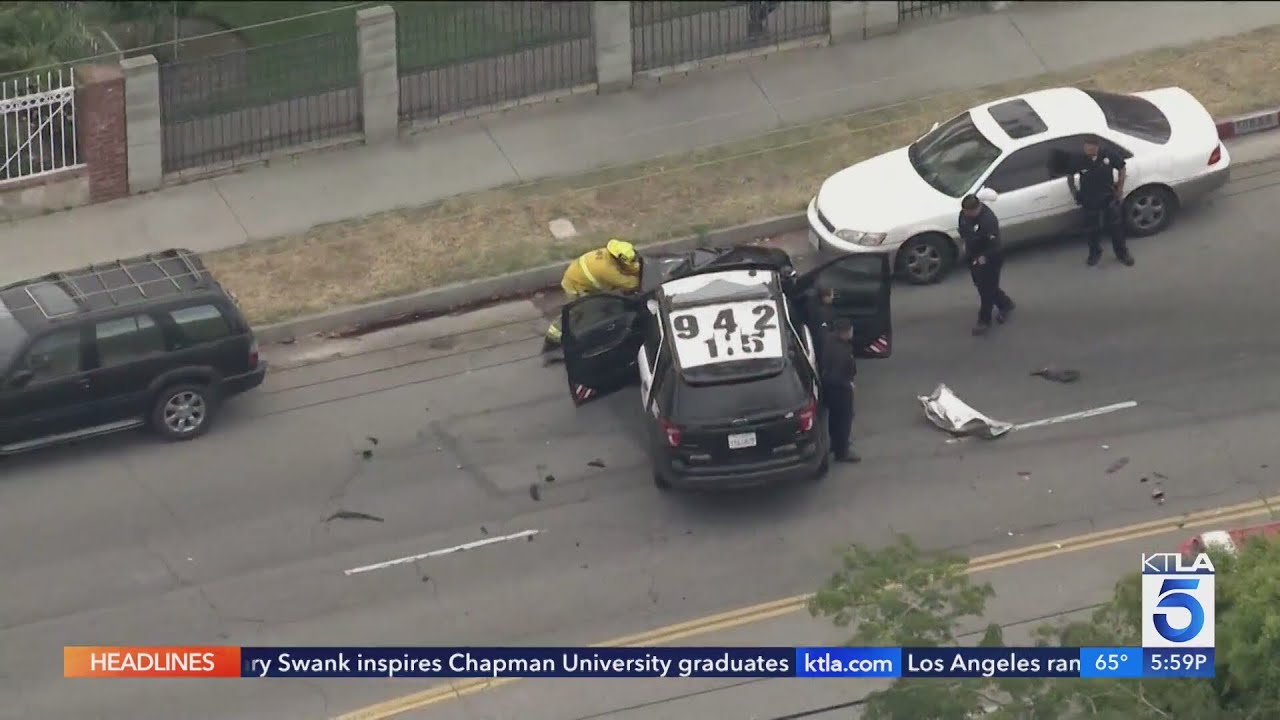 Elderly man dies in crash with LAPD SUV