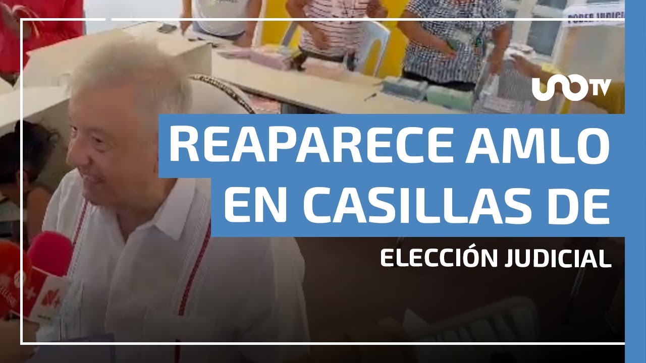 Reaparece AMLO en Palenque para votar en Elección Judicial; llama a votar