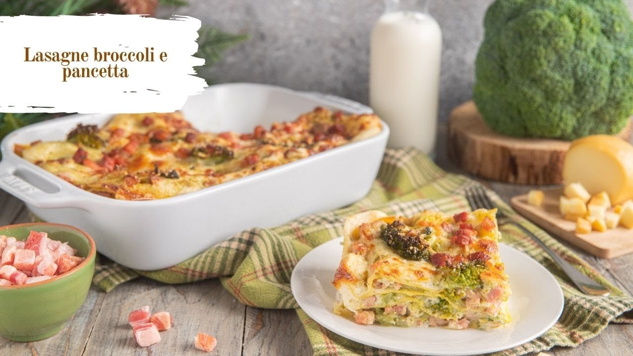 Lasagne con broccoli, pancetta e provola: ricche e filanti, perfette per la tua cena.