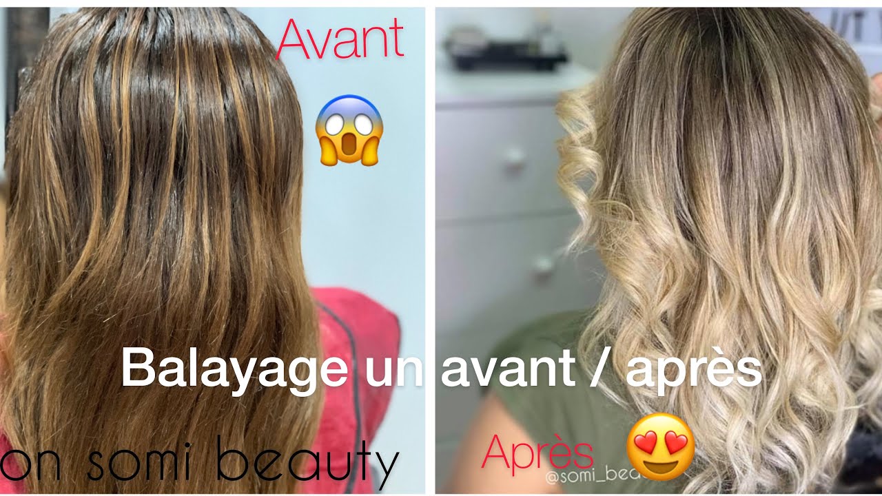 Transformation  avant/ apr&egrave;s balayage californien 2020