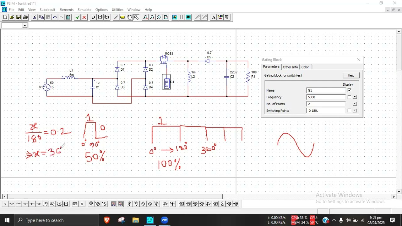 AC to DC Buck-Boost Converter Simulation | PSIM