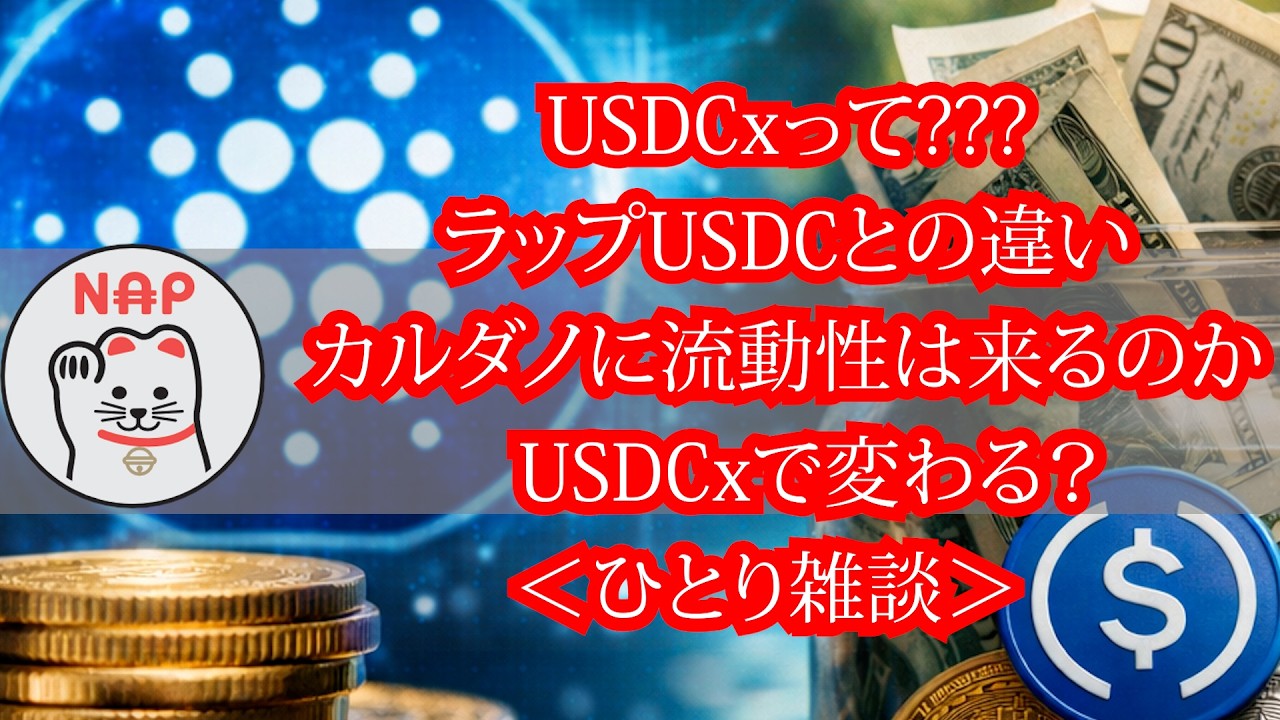 カルダノADA｜ひとり雑談 - USDCxとラップUSDCの違い。流動性はどうなる？ USDCxで変わる？