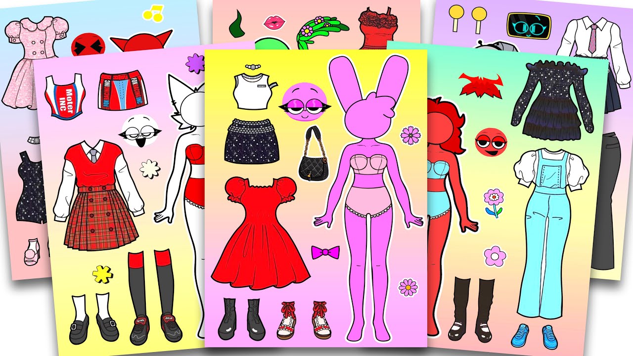 Sprunki Girls Idol Dress up Sticker Book ⭐️ 스프런키 여자 아이돌 옷입히기 스티커북