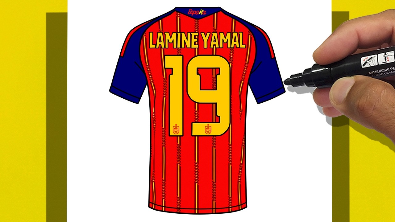 How to DRAW LAMINE YAMAL SPAIN - FIFA World Cup 2026 ( Jersey 19 )