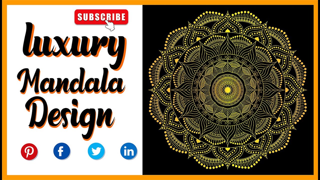 Golden luxury Mandala Design  in Adobe Illustrator Tutorial