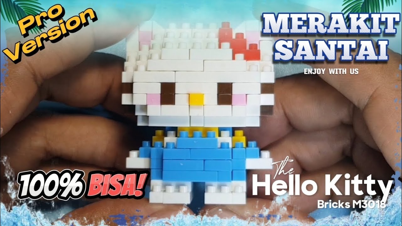 Merakit santai Lego Bricks Hello kitty Blue seri M3018 | Subtitel
