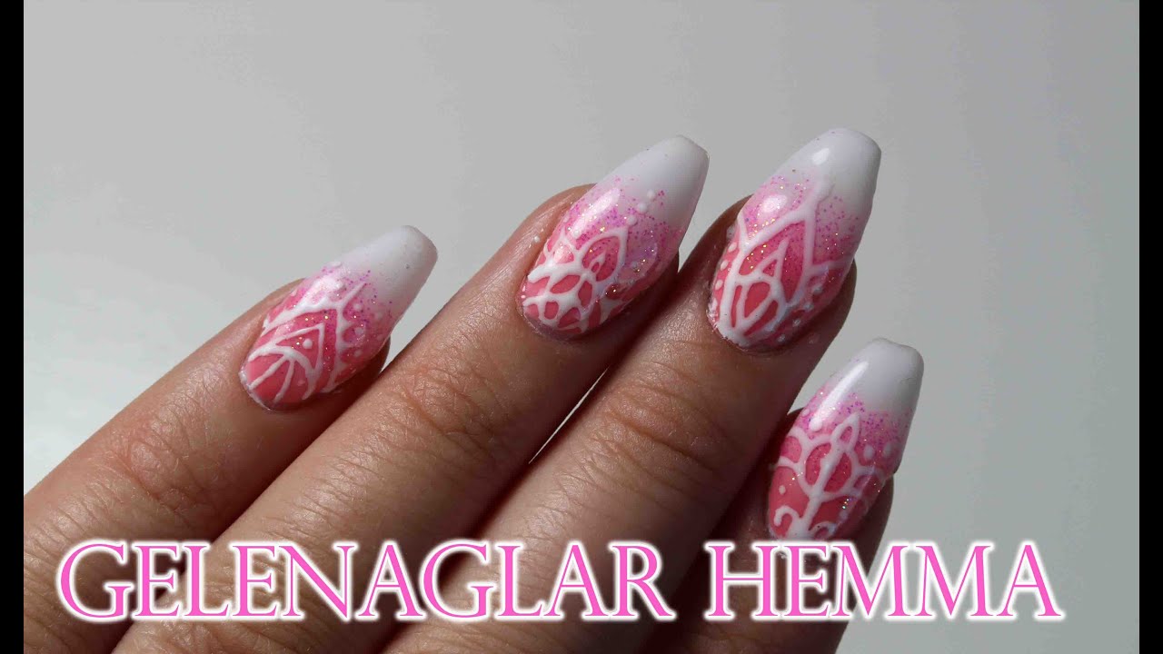 Hur du gör gelenaglar hemma - rosa med mönster