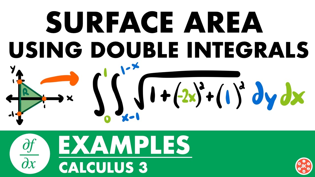 Surface Area Using Double Integrals Examples | Calculus 3 - JK Math