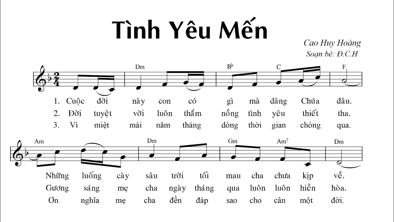 Tình Yêu Mến (Sáng Tác: Cao Huy Hoàng) - Ca len di | Lyrics