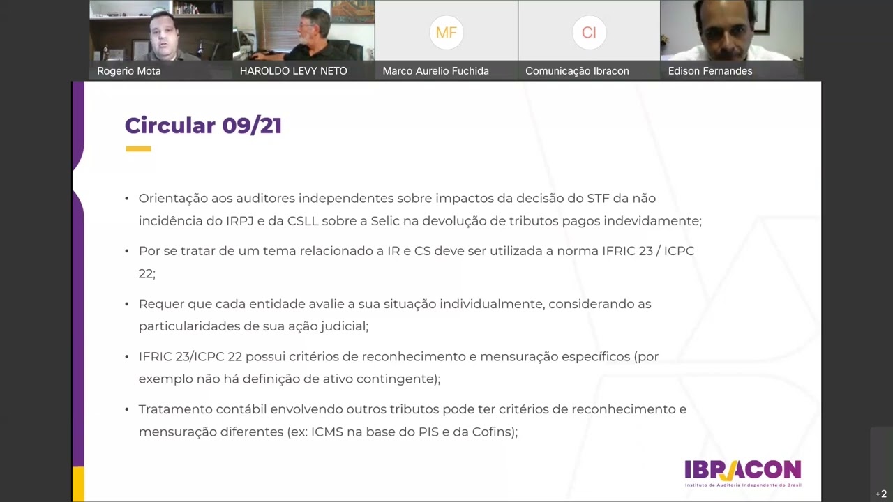 Webinar: Efeitos da Contabilização de Créditos Fiscais para a Análise de Investimentos