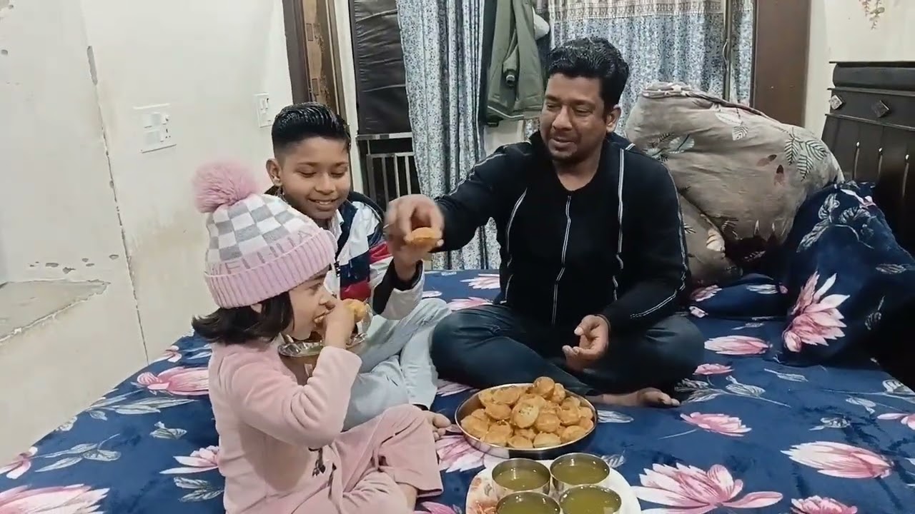 Golgappe challenge with my family and winner will got 500 🥵