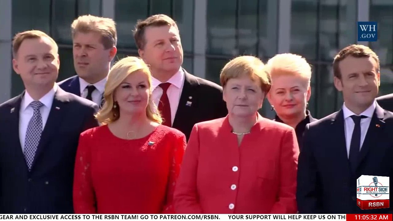 President Trump at the NATO Unveiling of the Article 5 and Berlin Wall Memorials 5/25/17