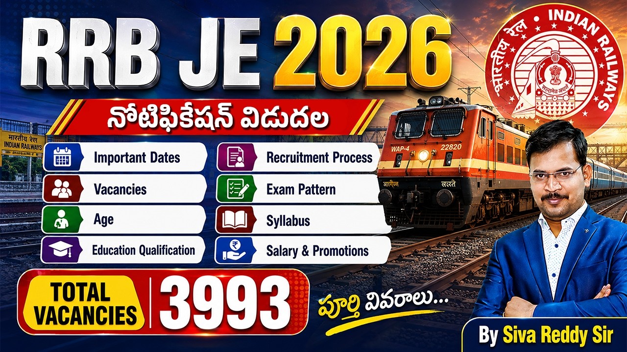 🚨 RRB JE 2026 Notification Released! 3993 Vacancies|Complete Details, Syllabus & Exam Pattern LIVE🚂💥