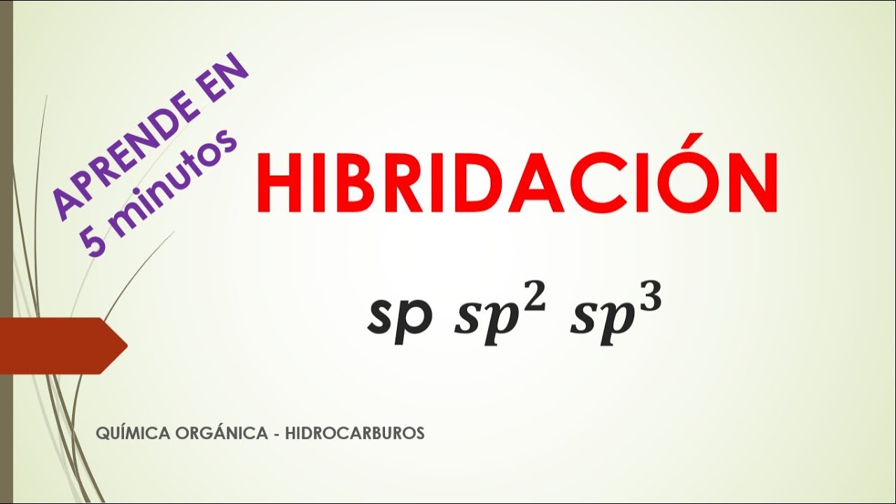 HIBRIDACIÓN  Sp, Sp2, Sp3 DEL CARBONO (QUÍMICA ORGÁNICA)
