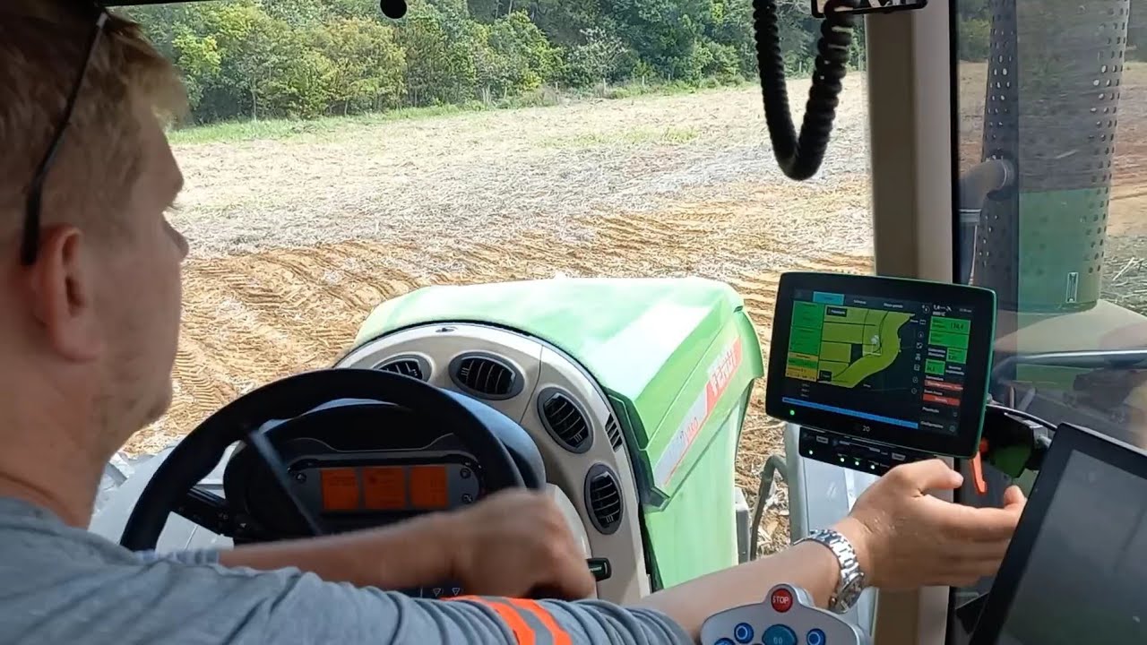 EP : 86 : fazendo cabeceira no modo contorno , e manobras sem usar o volante ! no fendt 1050 vario