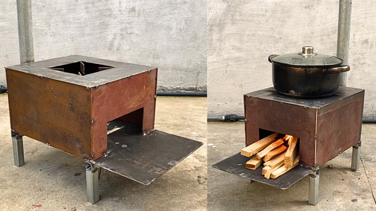 DIY -  How To Make A Powerful And Super Fiery Wood Burning Stove By A Skilled Mechanic !!