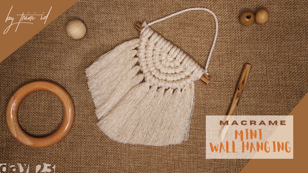 #DAY23 | Easy Tutorial Semi Circle Mini Wall Hanging | Macrame Ornament