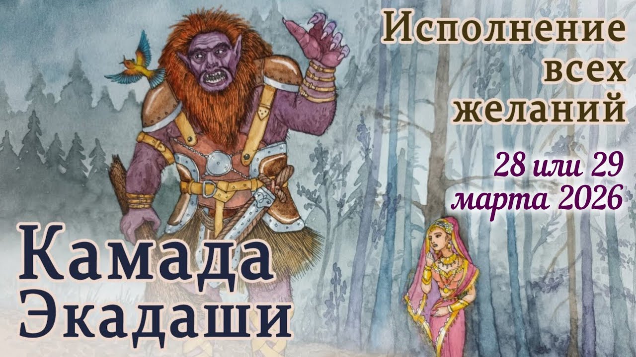Камада Экадаши: 29 марта 2026. День исполнения желаний: кама - желание, да - давать.