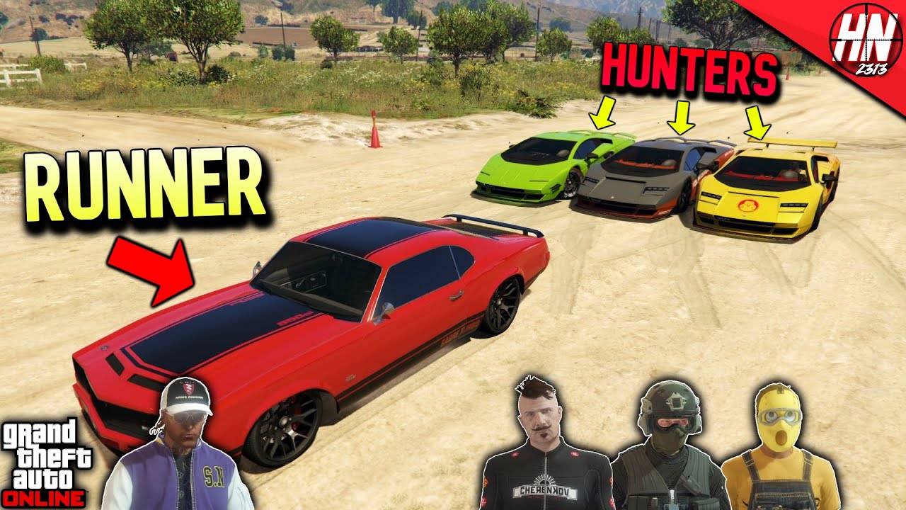 Sabre Turbo vs Pegassi Torero XO's GTA 5 ManHunt!