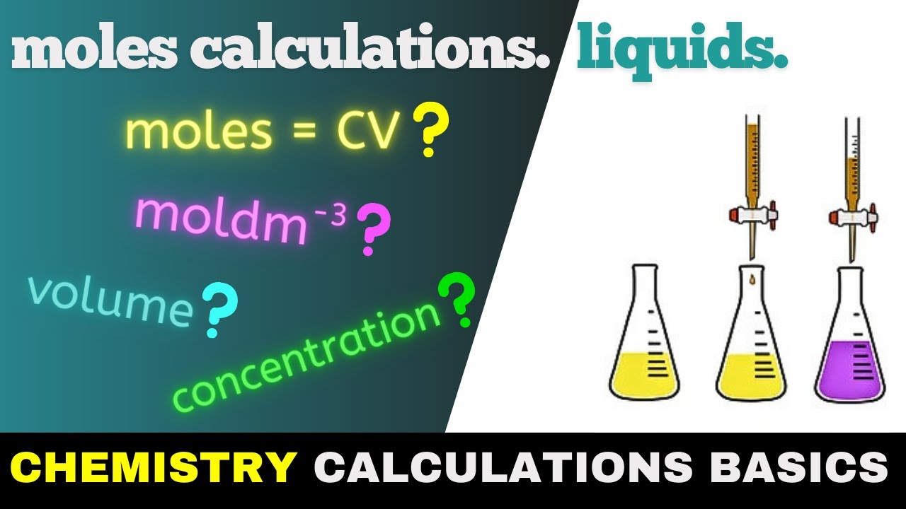 Moles Calculations For Liquids/Solutions | Concentration, Volume