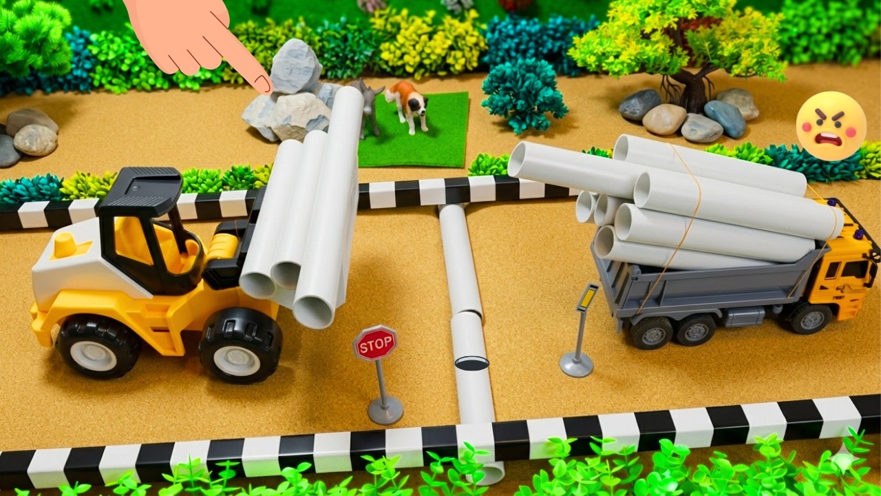 DIY Mini Tractor & Bulldozer: Mastering Water Pipe Installation on the Road!@Science Project