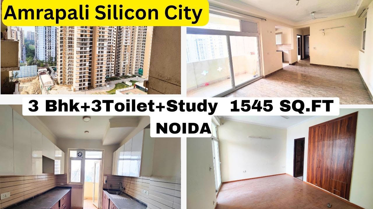 3Bhk + Study+ 3Toilet  Amrapali silicon city sector 76 Noida में ख़रीदे 1545 SQFT Flat Price 1.55 Cr