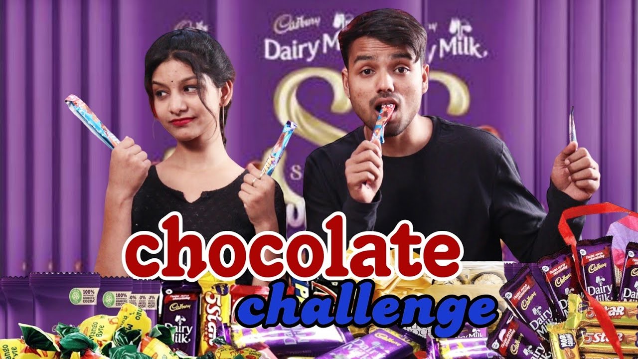 Guess choclate name challenge with a twist 😘 बीना देखे नाम बताना हैं 🥵 हारने वाले को सजा मिलेगी ☹️