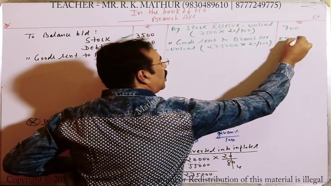 Branch Accounting Solved sums 18 | Mathur Sir Classes