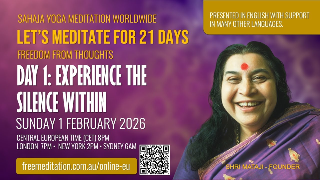 21 Day Meditation | Day 1: Experience the silence within | 01 February 2026, Hosted by Sahaja Yoga